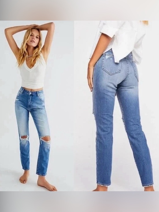 ROLLA'S Denim - Rolla’s Miller Mid High Rise Slim Ripped Knee Jeans Size 26